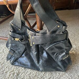 Authentic Kooba black leather designer handbag purse